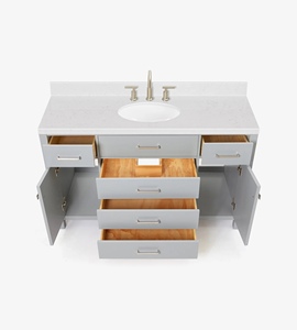 Mueble de Baño Hannah de 54 Pulgadas Hecho a Medida, Solo Mueble con Lavabo Individual, 2 Opciones de Acabado, Fabricante OEM de Vietnam - Product Image 4