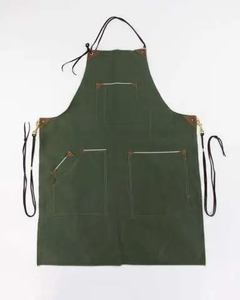 Black Polyamide <b>Waterproof</b> <b>Work</b> Apron with Leather Straps Pockets Unisex Dust Proof Utility Durable Workshop Repair Wear - Product Image 2