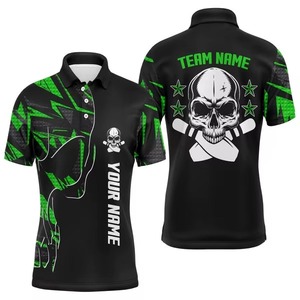 Wholesale High Quality Custom Quick Dry Polyester/Cotton Blend Knitted Sporty <b>Bowling</b> for Shirt Sublimation for Men - Product Image 5
