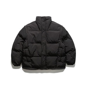 Blouson matelassé à capuche en toile pour homme, style streetwear hiver, séchage rapide, épais, réfléchissant, imperméable, coupe-vent, fermeture éclair, en bambou - Product Image 2