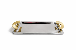 Metal Marble & Wood Contemporary Round Serving Tray/<b>Platter</b>-Eco-Friendly <b>Disposable</b> Party <b>Platter</b> - Product Image 2