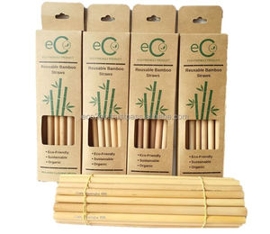 Food Grade Organic Reusable Bamboo <b>Straws</b> - Certified Eco-friendly <b>Drinking</b> <b>Straws</b> Bulk - Plastic Free Sustainable <b>Straws</b> - Product Image 3