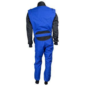 Combinaison de Karting Grande Taille Bleue à Manches Noires Coupe-Vent Respirante Unisexe avec Design Personnalisé – Vente en Gros - Product Image 3