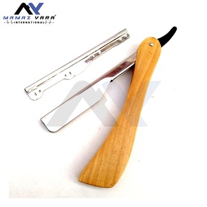 Navaja de Afeitar Profesional con Mango de Madera y Bloqueo Deslizante, Herramienta Clásica de Barbería, Cuchilla Abierta Tradicional de Acero Inoxidable - Product Image 4