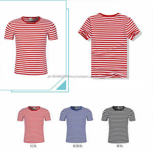 Nuevo producto al por Mayor de verano casual de manga corta de los hombres de rayas horizontales camiseta personalizada camiseta a rayas - Product Image 4