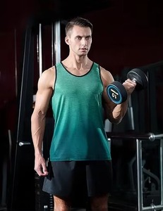 Débardeur décontracté pour homme OEM en tissu tricoté Spandex/Coton, doux et confortable, pour tenues d'été et vêtements de sport, impression personnalisée, marque privée - Product Image 2