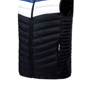 Fabricants de vêtements, logo personnalisé, veste sans manches à capuche rembourrée en duvet, veste d'hiver décontractée pour hommes, veste sans manches rembourrée - Product Image 5