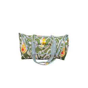 Sacs fourre-tout promotionnels en tissu matelassé coloré faits à la main, grands sacs de voyage en coton vintage pour femmes, sacs de plage - Product Image 1