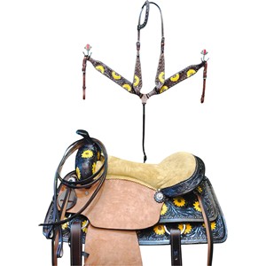 Selle de cheval adulte en cuir premium pour le barrel racing western, avec siège et équipement, disponible - Product Image 2
