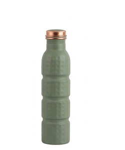 ขวดน้ำทองแดงแท้สีเขียวอ่อน ดีไซน์ลายตอกแบบดั้งเดิม - Product Image 1
