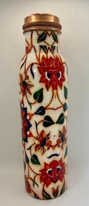 ILAHI's Hammered Copper Eco-Friendly 500ml <b>Water</b> <b>Bottle</b> Lid Classic Design Travel Outdoor Use Made in Uttar Pradesh ICOMCB-13284 - Product Image 4