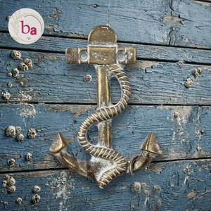 <b>Beads</b> Art CIH 212 Rustic Cast Iron Anchor Wall Hook Handmade Decorative Single Hook for Home Office Use - Product Image 1