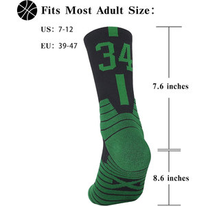 Chaussettes de sport personnalisées en gros, chaussettes de basketball respirantes à séchage rapide en spandex et polyester, chaussettes de compression tricotées pour hommes et femmes - Product Image 2