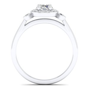 Nouvelles bagues REYES en argent sterling 925 avec moissanite ronde de 0,66 carat, plaquées or 14 carats et rhodium, bijoux de mariage originaux - Product Image 4