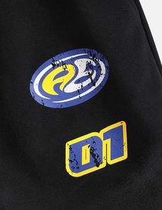 Racing Logo Patches Print Super Baggy Barrel Sweatpants Casual Elastic Waist Unisex Graphic Lantern <b>Trouser</b> - Product Image 3