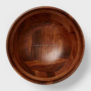 Elegant <b>Large</b> Wooden <b>Serving</b> <b>Bowl</b> Perfect For Salad Pasta Bread Fruit Display On Table - Product Image 2