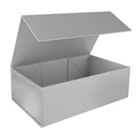 Scatola Regalo di Lusso Personalizzata in Cartone Rigido Grigio Pieghevole con Chiusura Magnetica