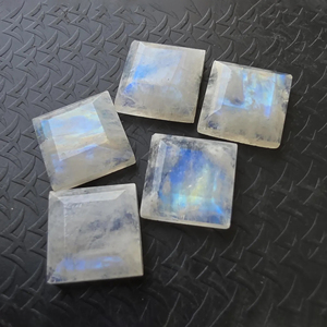 Rainbow Moonstone Tablet Cut Square Shape Flat Back Calibrated AAA+ Gemstone, for Jewelry Making - Product Image 6