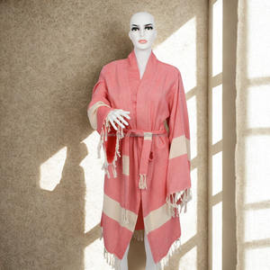 Demanded Handmade Hammam <b>Bathrobe</b> <b>with</b> Chevron Pattern High Quality Striped Beach Wrap Hammam Turkish Bath Towel - Product Image 3