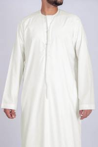 Túnica de algodón personalizada XXL con cuello alto para hombre, ropa islámica transpirable de manga larga para la oración, para Hajj y Ramadán. - Product Image 6