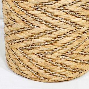Wholesale 100% Natural Handmade Sustainable Water Hyacinth Seagrass Mix High Quality Customizable Size Color Storage Basket - Product Image 3