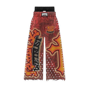 Pantalones de chándal holgados de cintura media con logotipo de High Street para hombre, a la moda, con lavado ácido, cortavientos, personalizados con serigrafía y cintura elástica. - Product Image 5