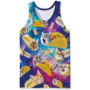 3D Sublimation Tank Top Sublimated Men's Tank Top Factory-Made Racerback Singlet Vest Undershirt for Gym & <b>Running</b> Workout - Product Image 1