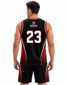 Maillot de basket-ball personnalisé sublimé pour hommes, sans manches, uniforme d'équipe, jersey de sport en polyester à séchage rapide, maillot de basket-ball personnalisé - Product Image 4