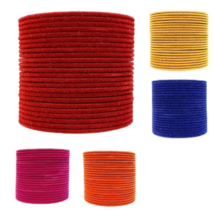 AMULYAM OVERSEAS Multicolor Velvet Metal Bangles Set Women | Traditional Plain Chudi Set | Wedding/Party/Festivals Sizes 2.4-2.8 - Product Image 4