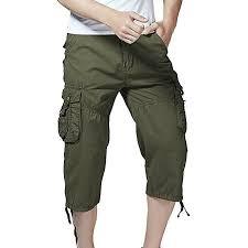 Pantalones Cortos Cargo Resistentes para Hombre - Pantalones Cortos con Múltiples Bolsillos, Costuras Reforzadas y Lazos Ajustables en las Piernas - Product Image 4