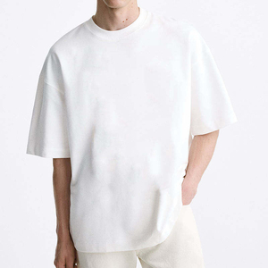 เสื้อยืดผู้ชายแขนสั้นทรงปกติ ผ้าฝ้าย 100% ลายเรียบ เป็นมิตรกับสิ่งแวดล้อม สไตล์ลำลอง น้ำหนัก 240 กรัม สินค้ามาใหม่ - Product Image 1