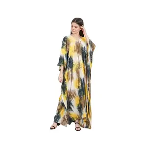 2023 Hot Bán Cơn lốc của vẻ đẹp Tie-Dye maxi kaftan Dress in TIE DYE bông Phụ nữ dài kaftan Nhà cung cấp Shibori caftan