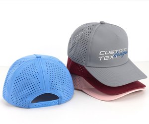 Casquette de baseball à 5 panneaux avec logo brodé personnalisé sur le devant, tissu en maille respirant et imperméable, unisexe, quatre saisons, décontractée, pour l'extérieur - Product Image 5