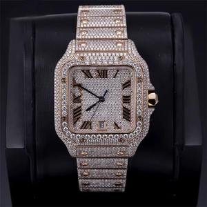 Reloj de Lujo Premium ETA Automático Mecánico con Moissanita VVS Corte D, Totalmente Adornado con Diamantes, Estilo Hip Hop, Resistente al Agua 10 Bar, Zafiro - Product Image 4