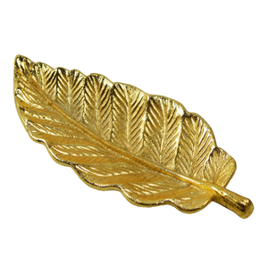 Assiette en laiton de qualité supérieure, faite à la main, en forme de feuille, idéale pour la Pooja, thali décoratif, assiette à friandises, en promotion. - Product Image 6