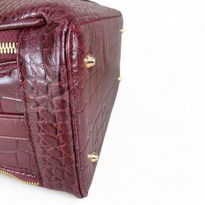 Sac à main de luxe en cuir véritable gaufré croco pour femme, sac fourre-tout à bandoulière avec logo personnalisé et grande capacité - Product Image 3