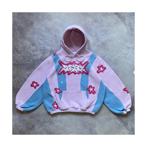 Hoodie décontracté ample en coton côtelé à épaules tombantes pour femme – Vente en gros - Product Image 4