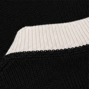 <b>Black</b> Knitted V-neck <b>Cardigan</b> <b>With</b> DS Embroidery And Crest Logo Preppy Style Long Sleeve university college Sweater - Product Image 3