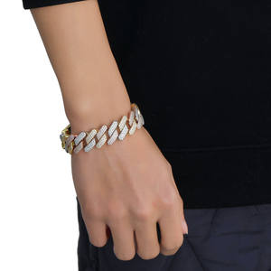 <b>Iced</b> <b>Out</b> Diamond Cuban <b>Chain</b> Necklace with Secure Clasp for Hip Hop Fashion Music Video and Stage Performance Available for Sale - Product Image 2