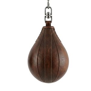 Balón de Boxeo Profesional de Cuero Marrón Reforzado para Entrenamiento de Reflejos y Precisión - Product Image 2