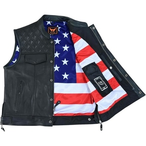 Chaleco de Motocicleta Personalizado Unisex Acolchado de Cuero Genuino con Cuello Alto, Chaleco de Motociclista Impermeable y Cortavientos para Invierno - Product Image 3
