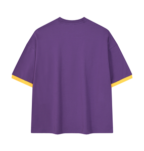 T-shirt à manches courtes blanc pour homme avec bordure contrastée rouge, col rond, style décontracté, tissu jersey 100% coton - Product Image 6