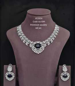 Ensemble collier et boucles d'oreilles en zircon cubique ovale rose 12054, laiton plaqué rhodium, motif feuille, bijoux de mariée pour mariage et soirée - Product Image 5