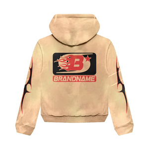 Ensemble de survêtement personnalisé délavé à l'acide 2025 pour homme – Ensemble de jogging noir respirant avec sweat à capuche imprimé et pantalon de jogging, logo de marque - Product Image 5