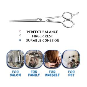 Tijeras de Barbero Rectas Multiusos de 5.5 Pulgadas para Diestros, Acero Inoxidable Afilado, Diseño Ergonómico, para el Cuidado del Cabello, Bigote y Cejas - Product Image 3