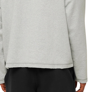 Sweat-shirt à col rond gris clair surdimensionné pour homme, en molleton épais, coupe décontractée, style streetwear décontracté - Product Image 6