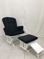Fauteuil à bascule traditionnel luxueux en tissu rembourré pour salle à manger et salon, ottoman – Mobilier de loisirs pour appartement, maison et hôtel