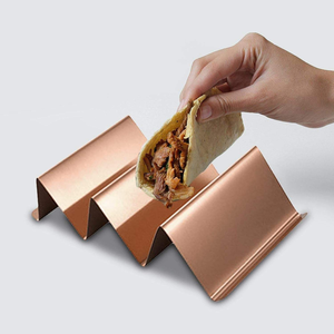 Wholesale Stainless Steel Taco Holder Stand Taco Plates Mess Free Holder Stand up Divider Multi Bar <b>Serving</b> <b>Set</b> - Product Image 2