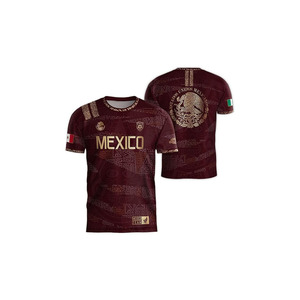 Mexico Soccer Jersey Men's Black Green Sublimated Crew Neck Short Sleeve Breathable Polyester Adult All Seasons Apparel - Product Image 3