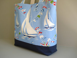 Women's Blue <b>Canvas</b> <b>Tote</b> Bag with Two Open Straps Water Resistant for Shopping & Travel - Product Image 5